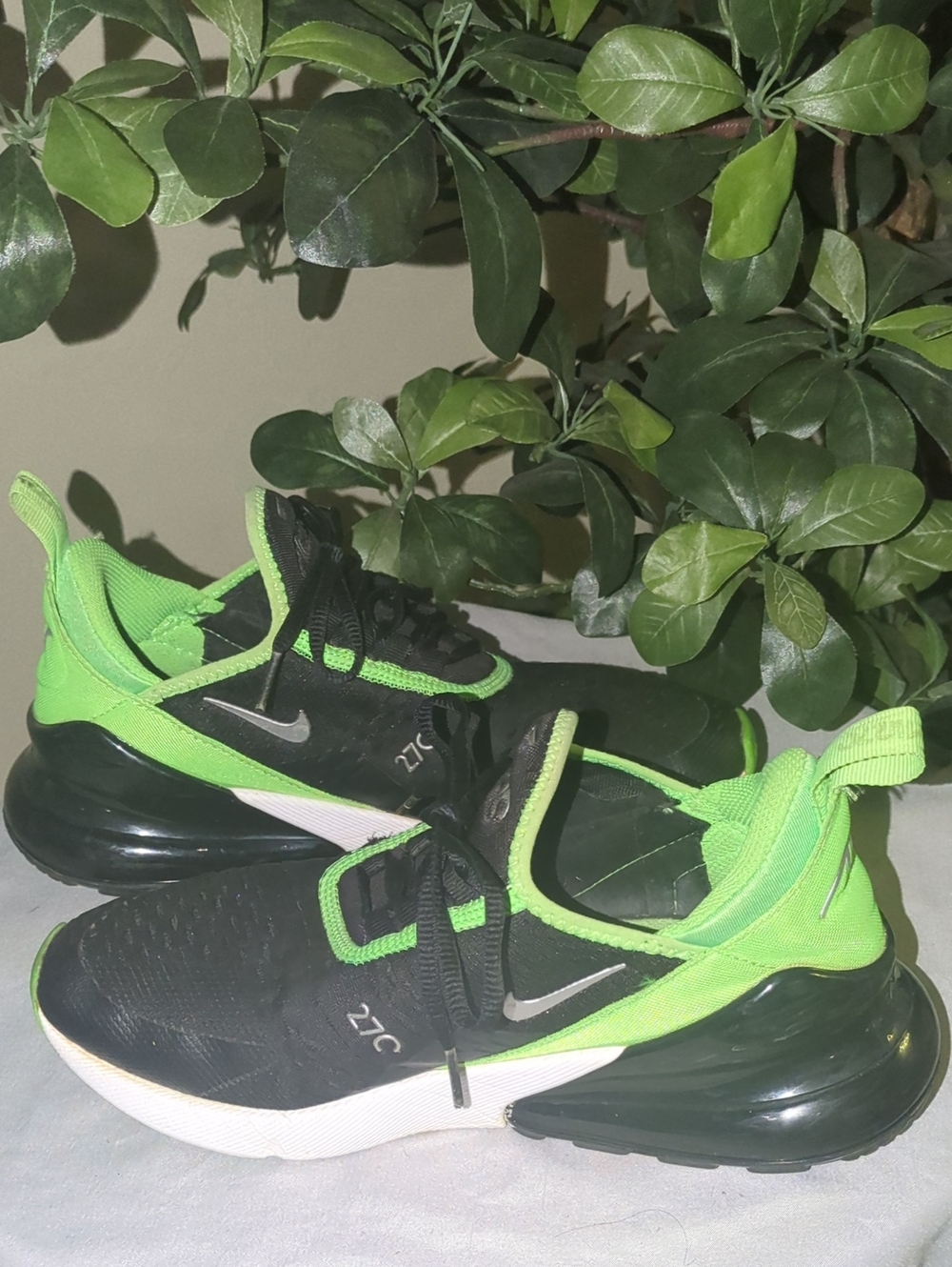 Nike Youth Sneakers in Black and Neon Green